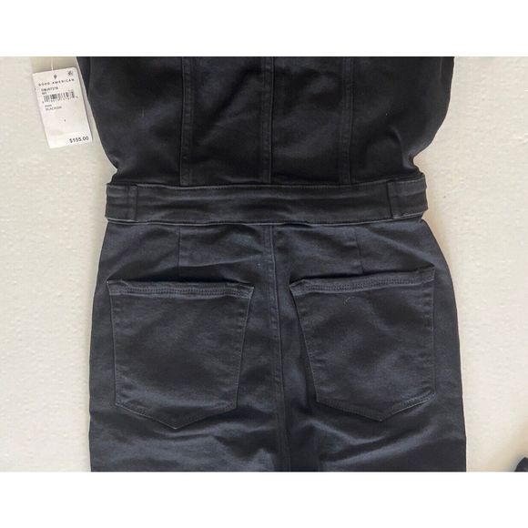 Good American GMJS731B Woman Sz 2/Medium Fit For Success Black Denim Jumpsuit - Picture 8 of 11